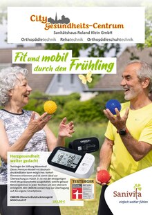 Aktueller Sanitätshaus Roland Klein GmbH Prospekt "Fit und mobil durch den Frühling" Seite 1 von 6 Seiten