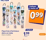 Figurines d'animaux dans un tube à 1,99 € dans le catalogue Action