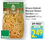 Unsere Heimat Bioland-Dinkel-Spiralen bei EDEKA im Prospekt "" für 2,49 €