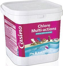 Chlore multi actions 5 kg(*)(**) - Géant Casino à Toulouse Chlore multi actions 5 kg(*)(**) en promo chez Géant Casino Toulouse à 21,00 €