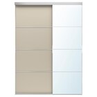 Schiebetür-Kombination Aluminium doppelseitig/graubeige Spiegelglas 177x240 cm Angebote von SKYTTA / MEHAMN/AULI bei IKEA Schwäbisch Gmünd für 435,00 €