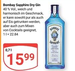 Dry Gin im Angebot bei GLOBUS in Pirmasens Dry Gin Angebote von Bombay Sapphire bei GLOBUS Pirmasens für 15,99 €
