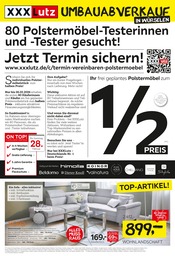 XXXLutz Möbelhäuser Stolberg Prospekt der aktuellen Woche, gültig von 16.02.2026 bis 22.02.2026 Aktueller XXXLutz Möbelhäuser Stolberg Prospekt "80 Polstermöbel-Testerinnen und -Tester gesucht!" mit 18 Seiten