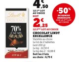 Chocolat Lindt Excellence - Lindt - U Express à Dijon Chocolat Lindt Excellence - Lindt en promo chez U Express Dijon à 2,25 €