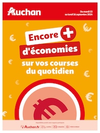 Prospectus Auchan Hypermarché à Narbonne, "Encore + d'économies sur vos courses du quotidien", 15 pages, 03/09/2024 - 16/09/2024