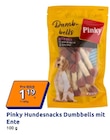 Hundesnacks Dumbbells mit Ente im Action Prospekt Hundesnacks Dumbbells mit Ente von Pinky im aktuellen Action Prospekt für 1,19 €