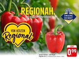 Paprika rot im Angebot bei EDEKA in Bad Kreuznach Paprika rot Angebote von Unsere Heimat – echt & gut bei EDEKA Bad Kreuznach für 0,99 €