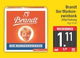 Der Markenzwieback von Brandt im aktuellen EDEKA Prospekt für 1,11 €