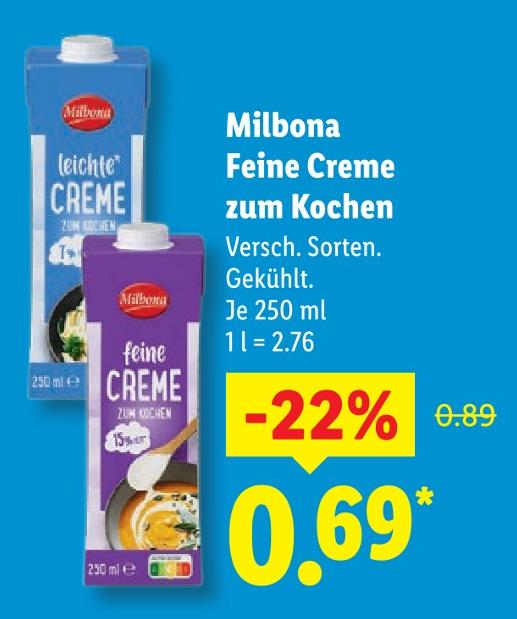 Leichte Creme zum Kochen