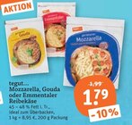 Mozzarella, Gouda oder Emmentaler Reibekäse im tegut Prospekt Mozzarella, Gouda oder Emmentaler Reibekäse von tegut... im aktuellen tegut Prospekt für 1,79 €