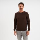 Pull droit col rond coton mélangé marron foncé homme - La Halle Pull droit col rond coton mélangé marron foncé homme à 12,99 € dans le catalogue La Halle
