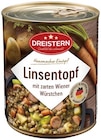 Linsentopf mit zarten Wiener Würstchen von Dreistern für 1,99 € bei REWE im Angebot Linsentopf mit zarten Wiener Würstchen von Dreistern im aktuellen REWE Prospekt