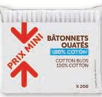 Batonnets ouates prix mini dans le catalogue Super U