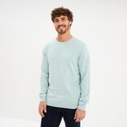 Pull droit col rond coton mélangé bleu gris homme dans le catalogue La Halle