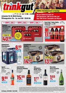 Coca Cola im Trinkgut Prospekt "Aktuelle Angebote" mit 4 Seiten (Augsburg)