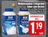 Schlagrahm oder Sahne zum Kochen Angebote von Weihenstephan bei EDEKA Kaufbeuren für 1,19 €