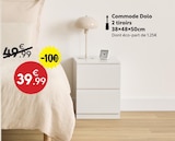 Commode Dolo 2 tiroirs en promo chez Maxi Bazar Toulon à 39,99 €