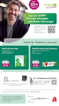 mea - meine apotheke Prospekt der Woche "Unsere November-Angebote" Seite 1, 01.11.2025 bis 30.11.2025 für Mettlach Aktueller mea - meine apotheke Prospekt "Unsere November-Angebote" Seite 1 von 4 Seiten für Mettlach