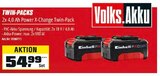 Aktuelles Power X-Change Twin-Pack 2 x 4,0 Ah Angebot bei OBI in Erfurt ab 54,99 €