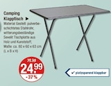 Camping Klapptisch Angebote bei V-Markt Kempten für 24,99 €