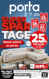 porta Möbel Prospekt der aktuellen Woche, gültig von 20.09.2026 bis 27.09.2026 Aktueller porta Möbel Prospekt "SUPER-SPAR-TAGE" mit 4 Seiten