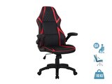 Fauteuil gamer RACER SPEED - accoudoirs rabattables - noir et rouge - MT International en promo chez Bureau Vallée Saumur à 179,90 €