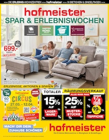 Ecksofa im hofmeister Prospekt "SPAR & ERLEBNISWOCHEN" mit 12 Seiten (Stuttgart)