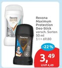 Maximum Protection Deo-Stick von Rexona für 3,49 € bei budni im Angebot Maximum Protection Deo-Stick von Rexona im aktuellen budni Prospekt