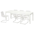 Tisch und 6 Stühle weiß/transparent verchromt Angebote von EKEDALEN / TOBIAS bei IKEA Hofheim für 838,94 €