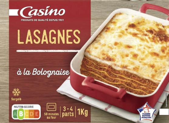 Lasagnes bolognaise surgelées
