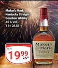 Kentucky Straight Bourbon Whisky Angebote von Maker's Mark bei GLOBUS Jena für 19,99 €