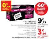 Cafe Capsules - Carte Noire en promo chez Super U Grasse à 3,66 €