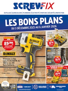 Catalogue Screwfix, 03/12/2025 - 06/01/2026, LES BONS PLANS, 8 pages Prospectus Screwfix en cours, "LES BONS PLANS", 8 pages