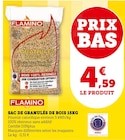 Sac de granulés de bois 15kg - FLAMINO en promo chez Hyper U Savigny-le-Temple à 4,59 €