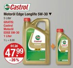 Motoröl Edge Longlife 5W-30 Angebote von Castrol bei V-Markt Kaufbeuren für 47,99 €
