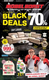 Möbel Borst Möbel & Einrichtung Prospekt der aktuellen Woche mit 12 Seiten, gültig von 05.11.2025 bis 06.12.2025, in Lauterach und Umgebung Aktueller Möbel Borst Möbel & Einrichtung Prospekt in Lauterach und Umgebung, "BLACK DEALS" mit 12 Seiten, 05.11.2025 - 06.12.2025