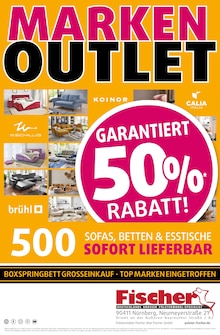 Polstermöbel Fischer Prospekt MARKEN OUTLET mit 1 Seite
