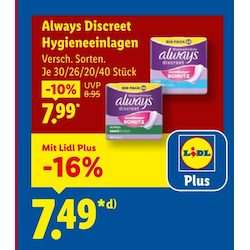 Discreet Hygieneeinlagen