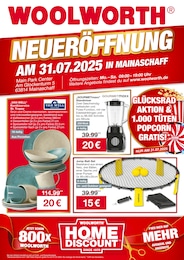 Woolworth Prospekt "NEUERÖFFNUNG IN MAINASCHAFF", 8 Seiten, 31.07.2025 - 31.07.2025 Aktueller Woolworth Prospekt, "NEUERÖFFNUNG IN MAINASCHAFF", mit Angeboten der Woche, gültig von 31.07.2025 bis 31.07.2025