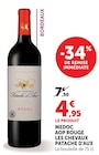 Médoc AOP Rouge Patache d'Aux - Les Chevaux en promo chez Super U Marseille à 4,95 €