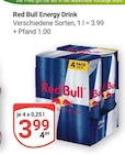 Energy Drink im Angebot bei GLOBUS in Rostock Energy Drink Angebote von Red Bull bei GLOBUS Rostock für 3,99 €