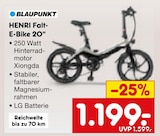 HENRI Falt-E-Bike 20" Angebote von Blaupunkt bei Netto Marken-Discount Delmenhorst für 1.199,00 €
