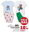 Pyjama enfant - Disney / Super Mario en promo chez Hyper U Pyjama enfant - Disney / Super Mario dans le catalogue Hyper U