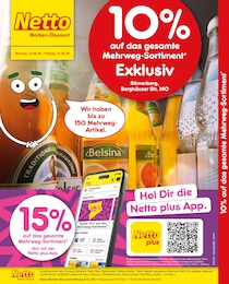 Netto Marken-Discount Prospekt für Römerberg mit 2 Seiten Netto Marken-Discount Prospekt für Römerberg: "10% auf das gesamte Mehrweg-Sortiment", 2 Seiten, 10.08.2026 - 15.08.2026
