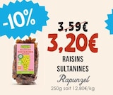 Raisins Sultanines - Rapunzel en promo chez Naturalia Raisins Sultanines - Rapunzel dans le catalogue Naturalia