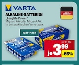 Alkaline-Batterien Mignon AA im Angebot bei Marktkauf in Leinfelden-Echterdingen Alkaline-Batterien Mignon AA Angebote von Varta bei Marktkauf Leinfelden-Echterdingen für 3,99 €