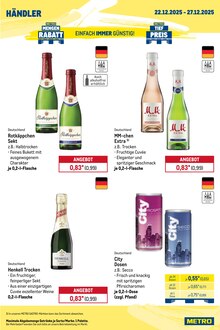 Sekt im METRO Prospekt "Wochenengebote Händler + Gewinnspiel + Monats Mix" mit 28 Seiten (Hagen (Stadt der FernUniversität))