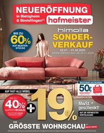 hofmeister Prospekt für Nürtingen mit 23 Seiten hofmeister Prospekt für Nürtingen: "SONDERVERKAUF!", 23 Seiten, 02.01.2025 - 14.01.2025