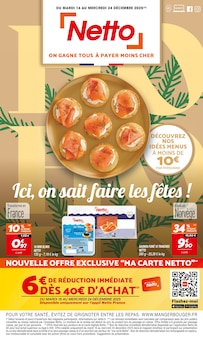 Catalogue Netto de la semaine 51, "Ici, on sait faire les fêtes !", page 1, 16/12/2025 - 24/12/2025 Prospectus Netto en cours, "Ici, on sait faire les fêtes !", page 1 sur 20