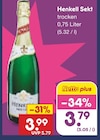 Sekt trocken Angebote von Henkell bei Netto Marken-Discount Kaarst für 3,79 €